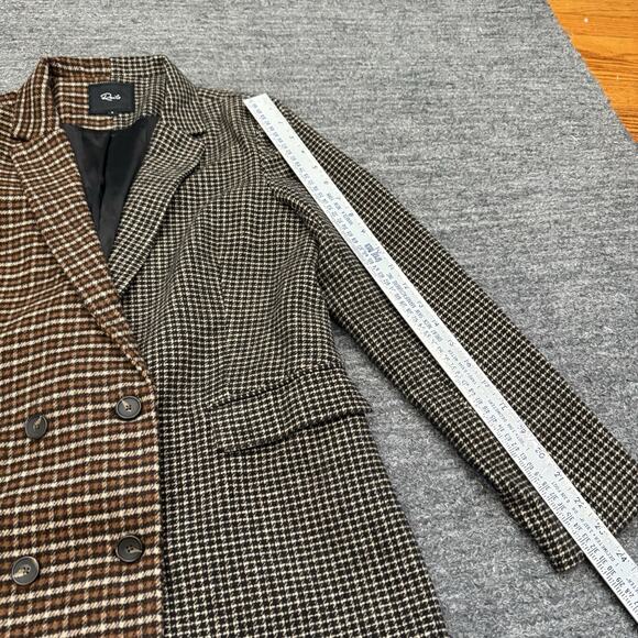 Rails Blazer Women Small Cody Double Breasted Wool Blend Tween Plaid Two Tone - Picture 7 of 12